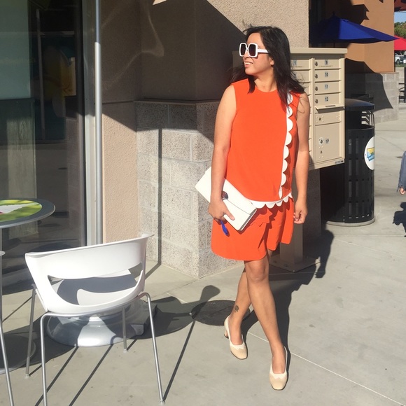 Victoria Beckham scallops orange top - Picture 5 of 5